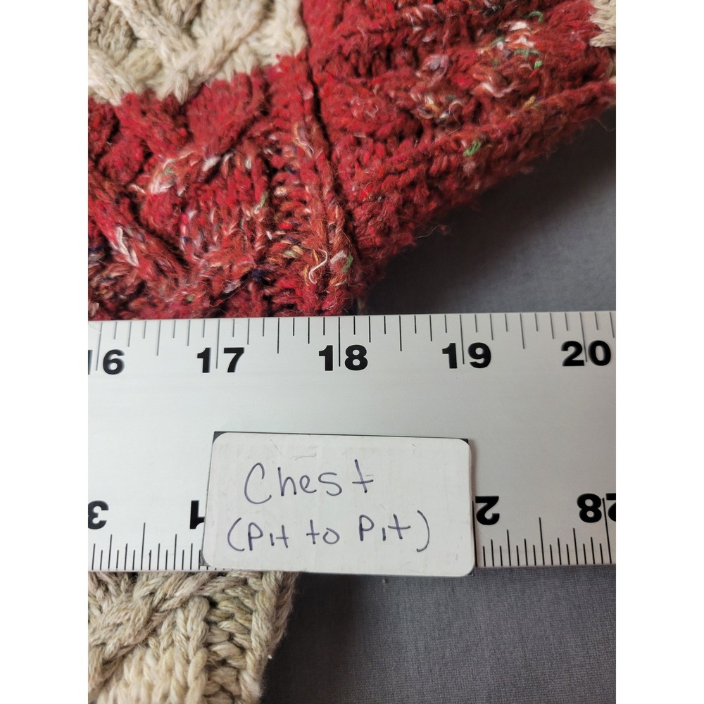 Denim & Supply Ralph Lauren American Flag Cable Knit Shawl Cardigan XS Red White - Picture 8 of 11